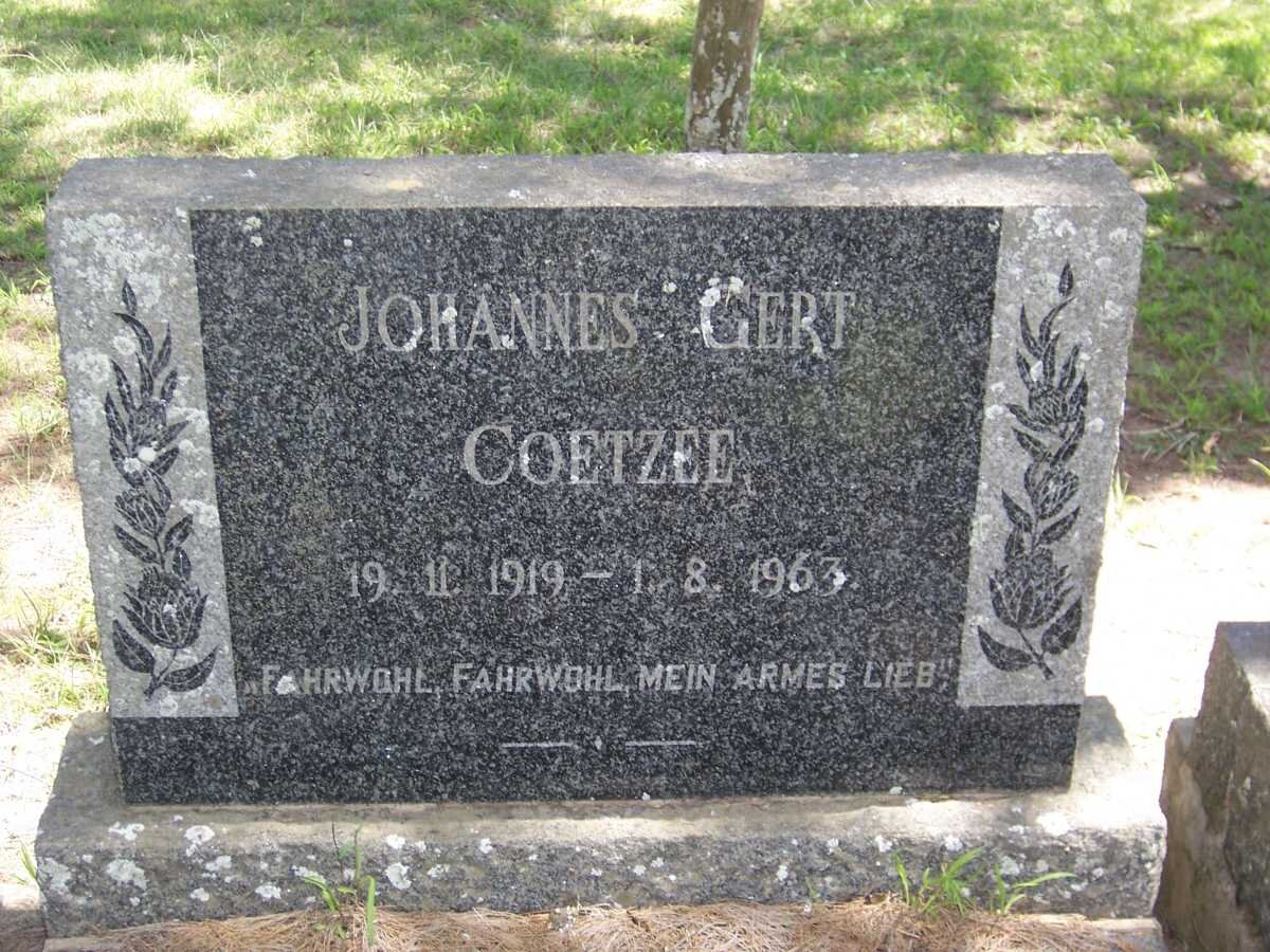 COETZEE Johannes Gert 1919-1963