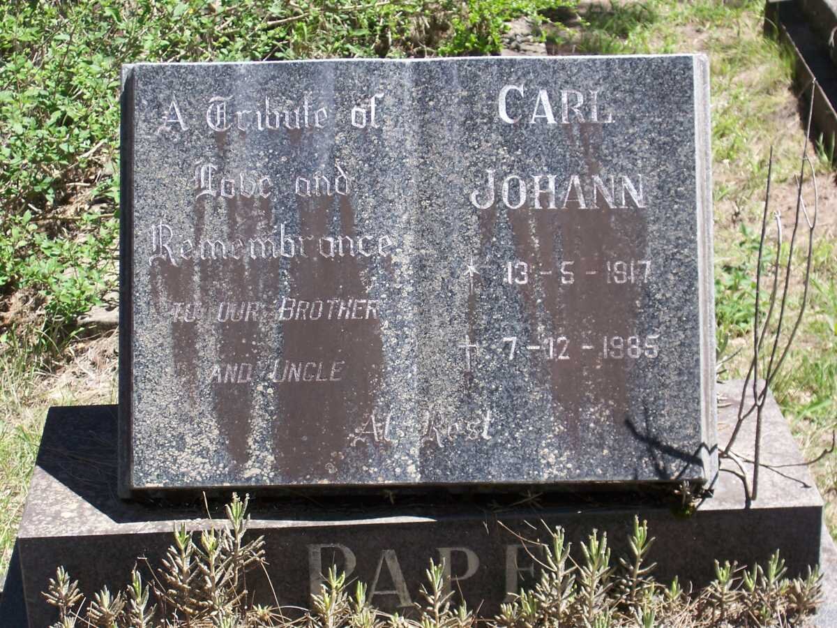 PAPE Carl Johann 1917-1985