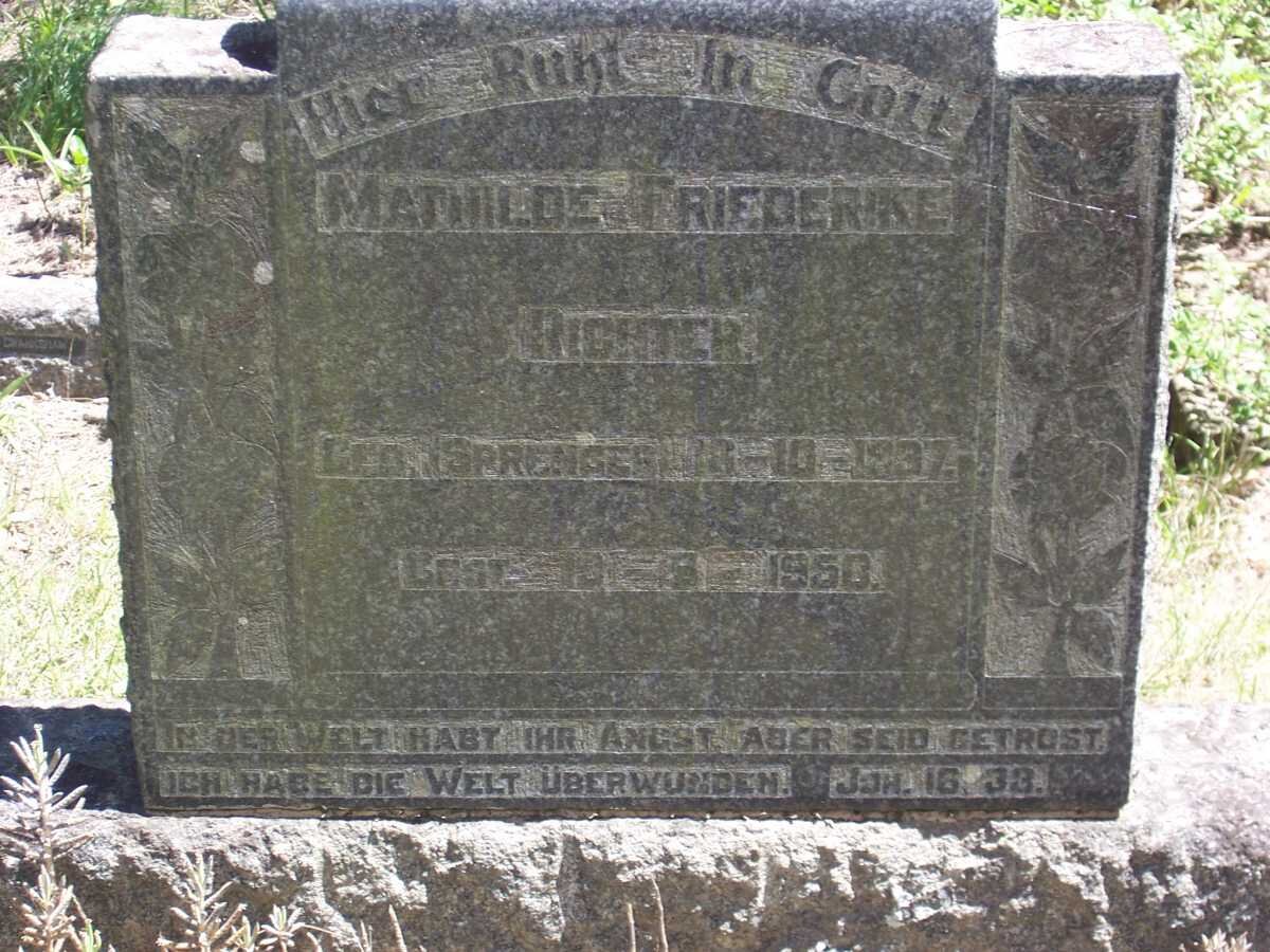 RICHTER Mathilde Friederike 1897-1950