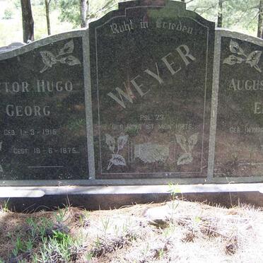 WEYER Victor Hugo Georg 1915-1975 &amp; Auguste Luise Emilie WEISS 1909-1990