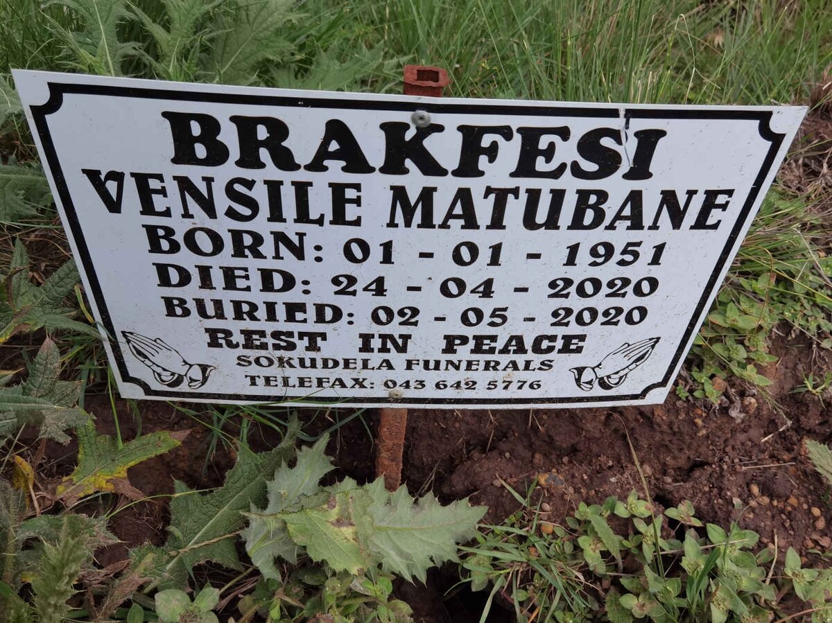 BRAKFESI Vensile Matubane 1951-2020