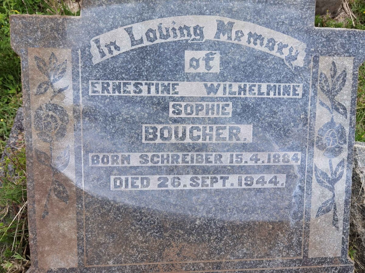 BOUCHER Ernestine Wilhelmine Sophie nee SCHREIBER 1884-1944