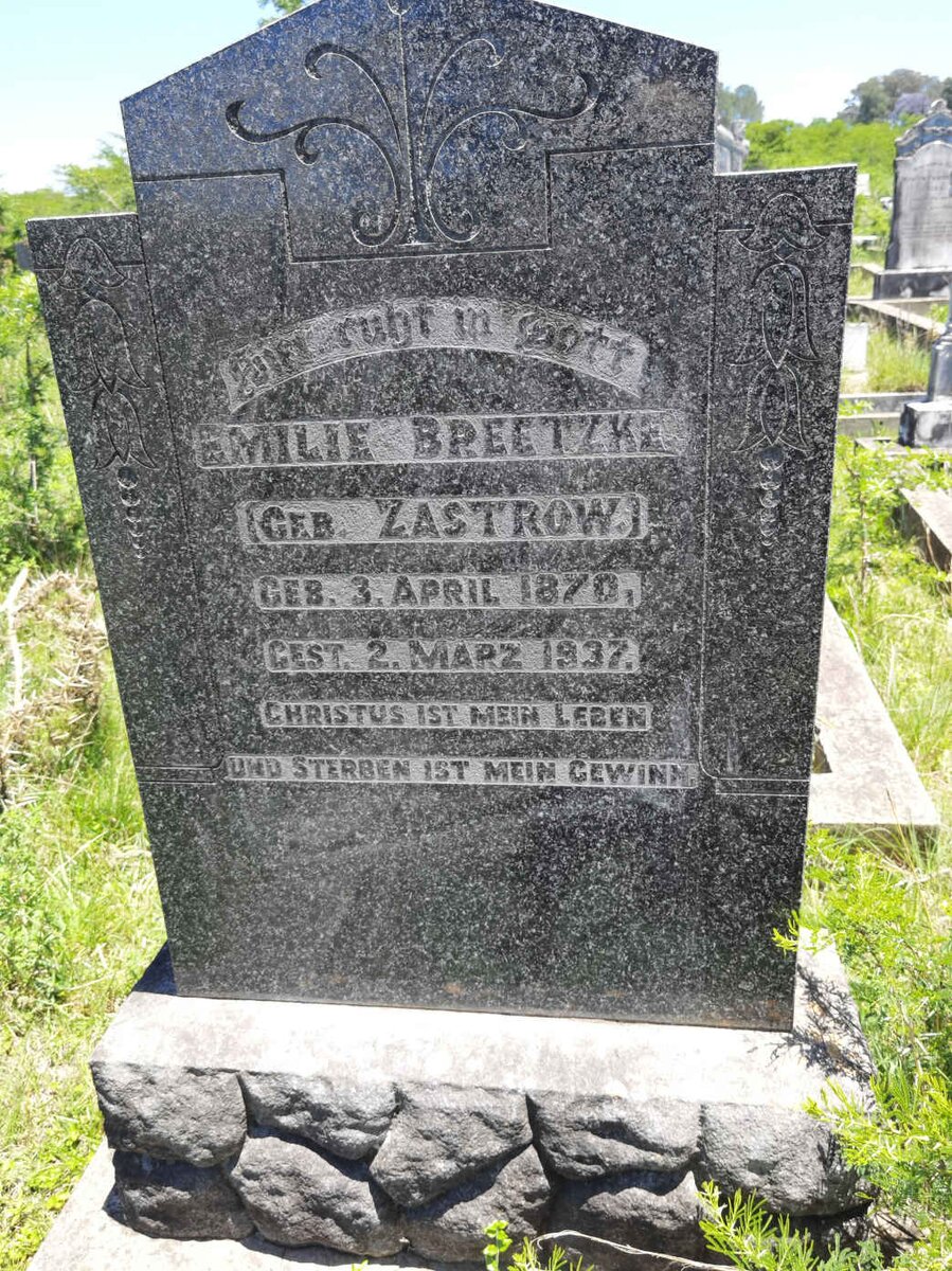 BREETZKE Emile nee ZASTROW 1870-1937