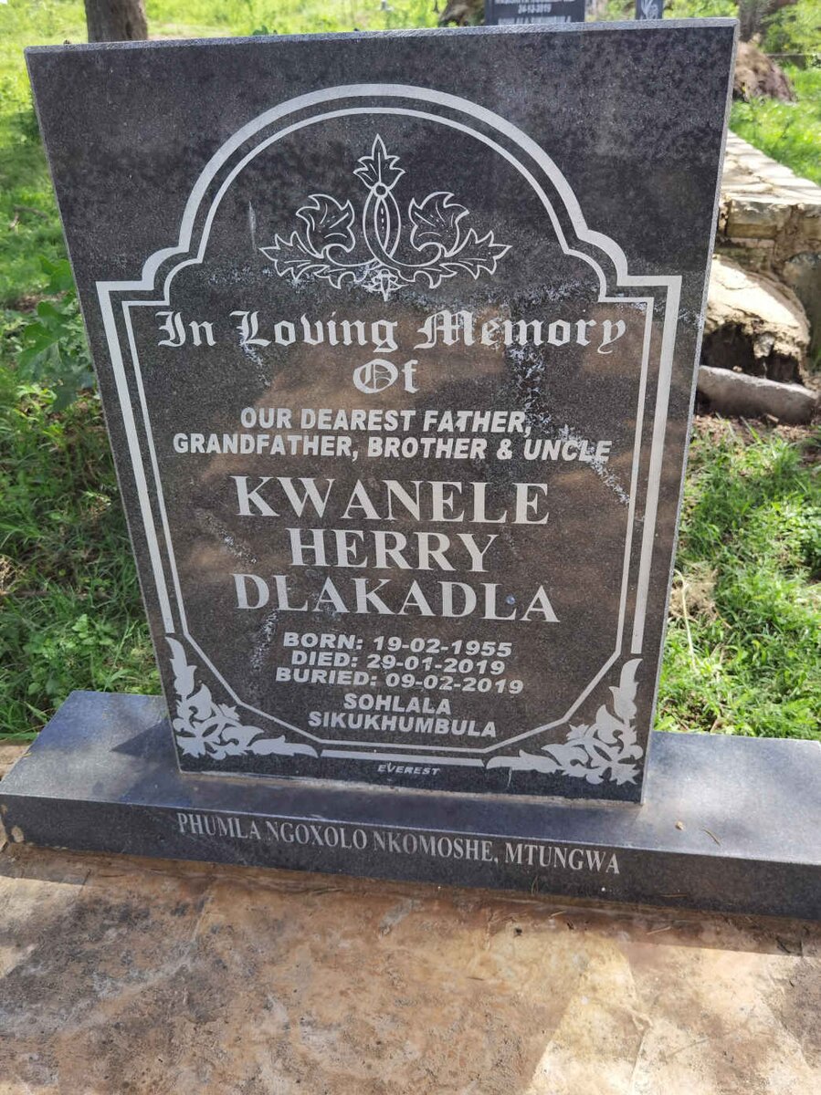 DLAKADLA Kwanele Herry 1955-2019