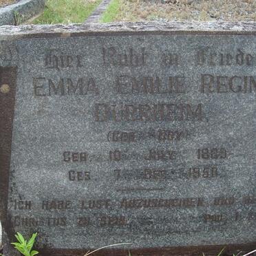 DURRHEIM Emma Emilie Regina nee BOY 1889-1950