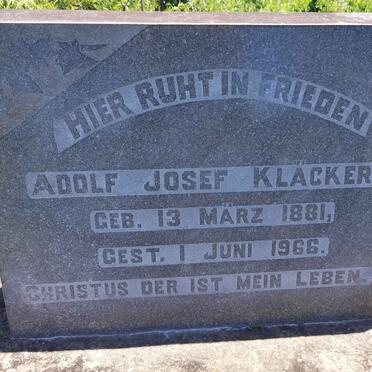 KLACKERS Adolf Josef 1881-1966