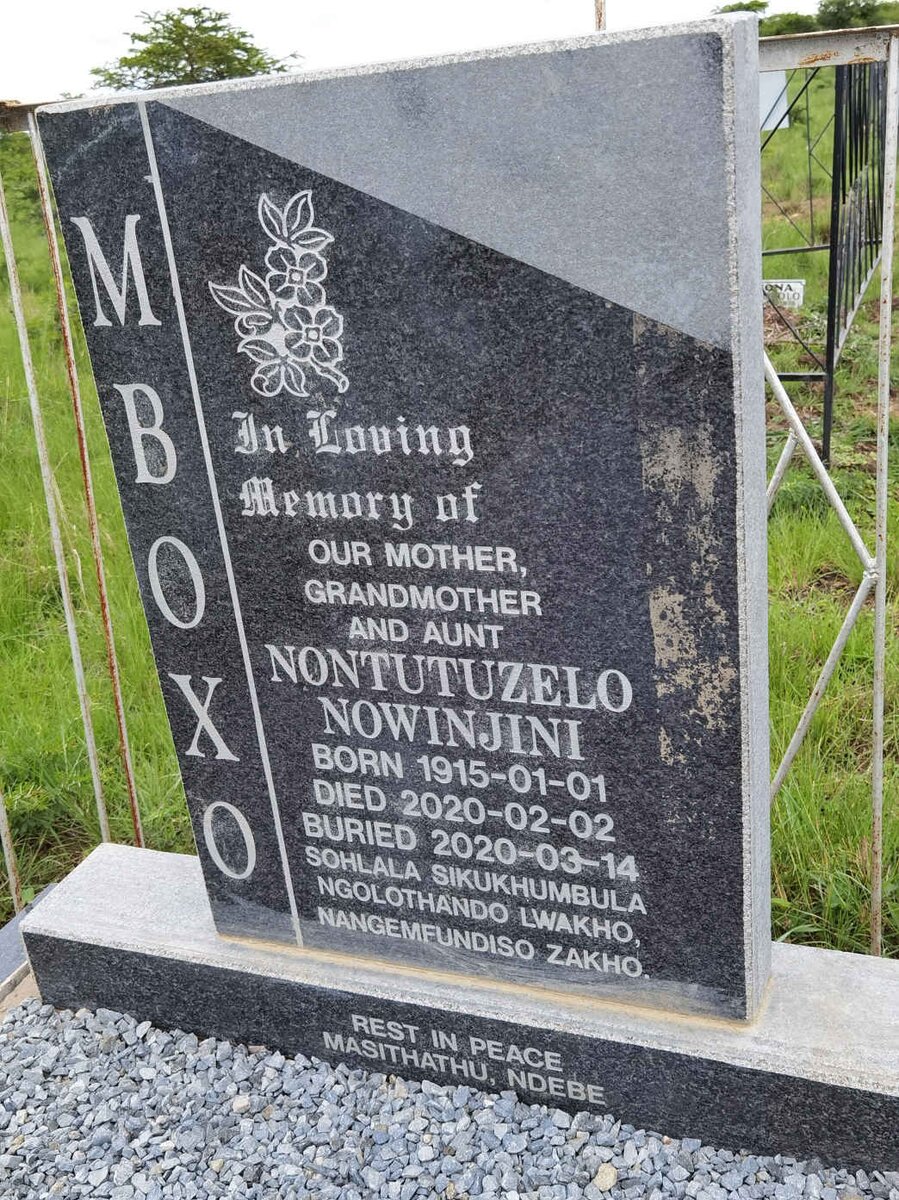 MBOXO Nontutuzelo Nowinjini 1915-2020