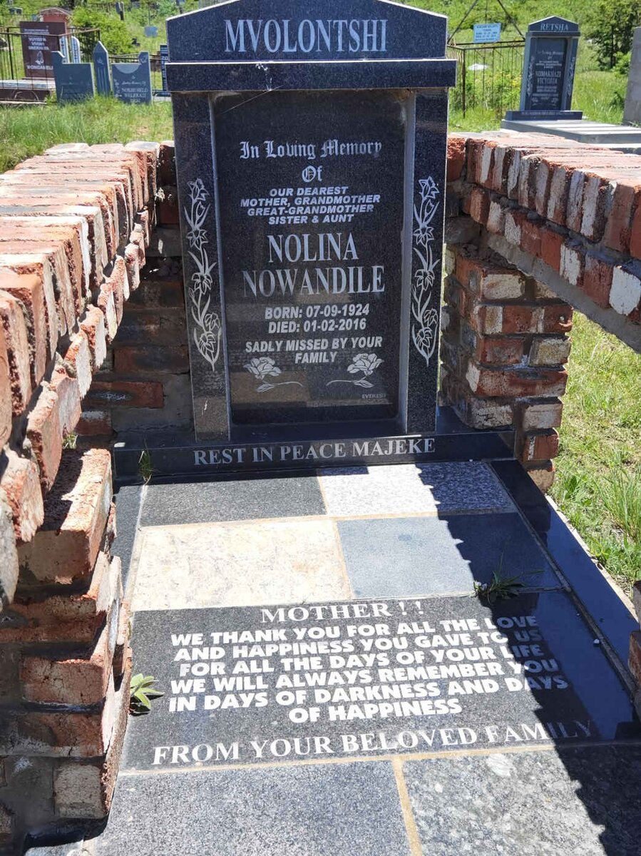 MVOLONTSHI Nolina Nowandile 1924-2016