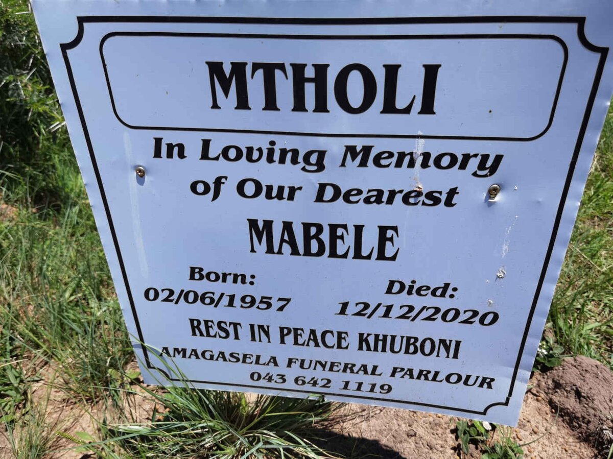 MTHOLI Mabele 1957-2020