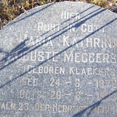 MEGGERSEE Maria Kathrina Auguste nee KLACKERS 1878-1962