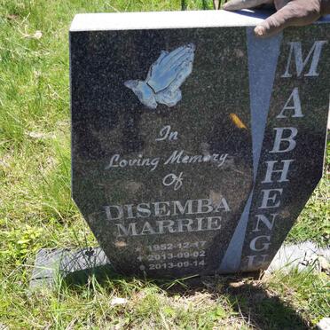 MABHENGE Disemba Marrie 1952-2013