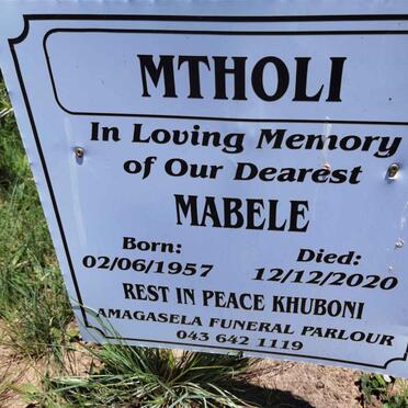 MTHOLI Mabele 1957-2020