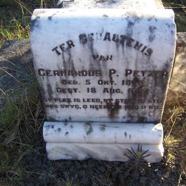 PETZER Gerhardus P. 1873-1932