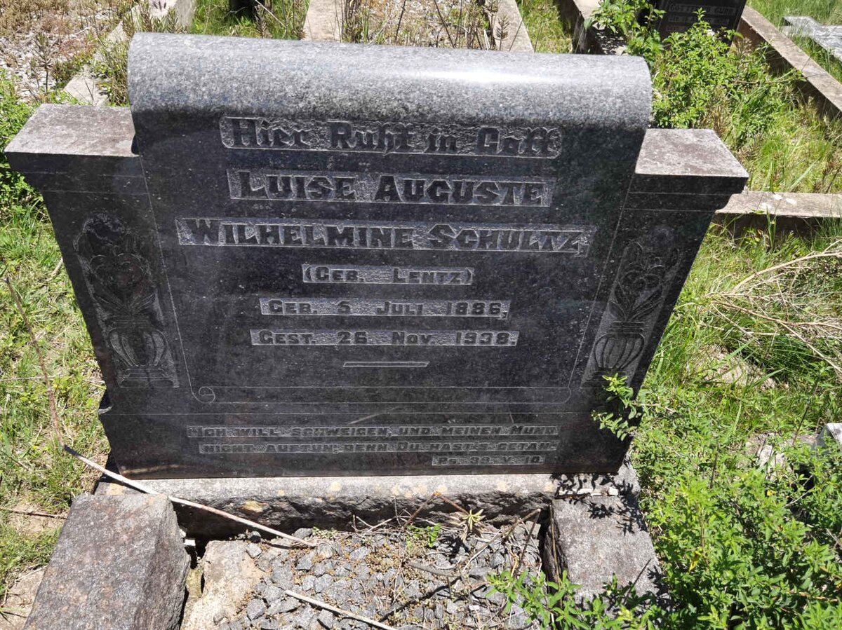 SCHULTZ Luise Auguste Wilhelmine nee LENTZ 1886-1938