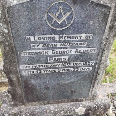 PARIS Frederick George Albert -1927