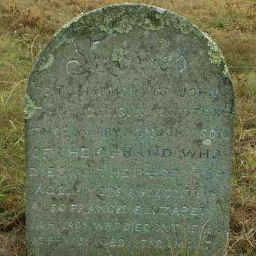 JOHNSON John  Thomas  -1851 :: JOHNSON Francis Elizabeth 1851