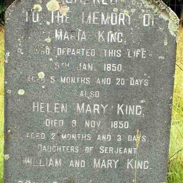 KING Maria -1850 :: KING Helen Mary -1850