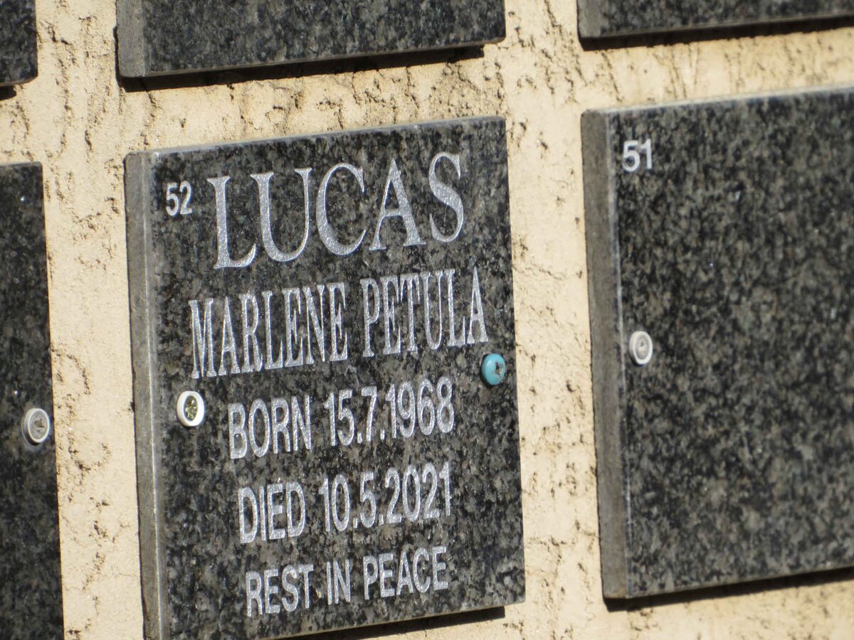 LUCAS Marlene Petula 1968-2021