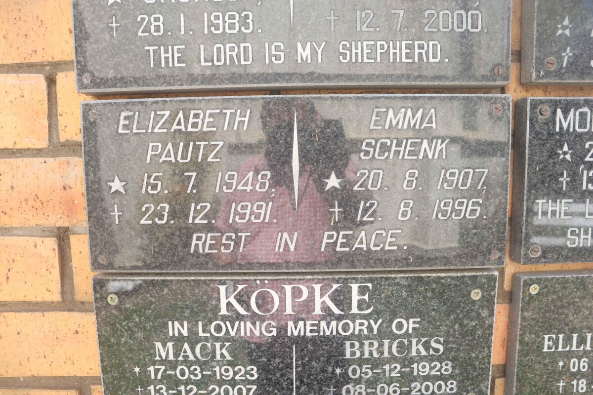 SCHENK Emma 1907-1996 :: PAUTZ Elizabeth 1948-1991