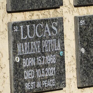 LUCAS Marlene Petula 1968-2021