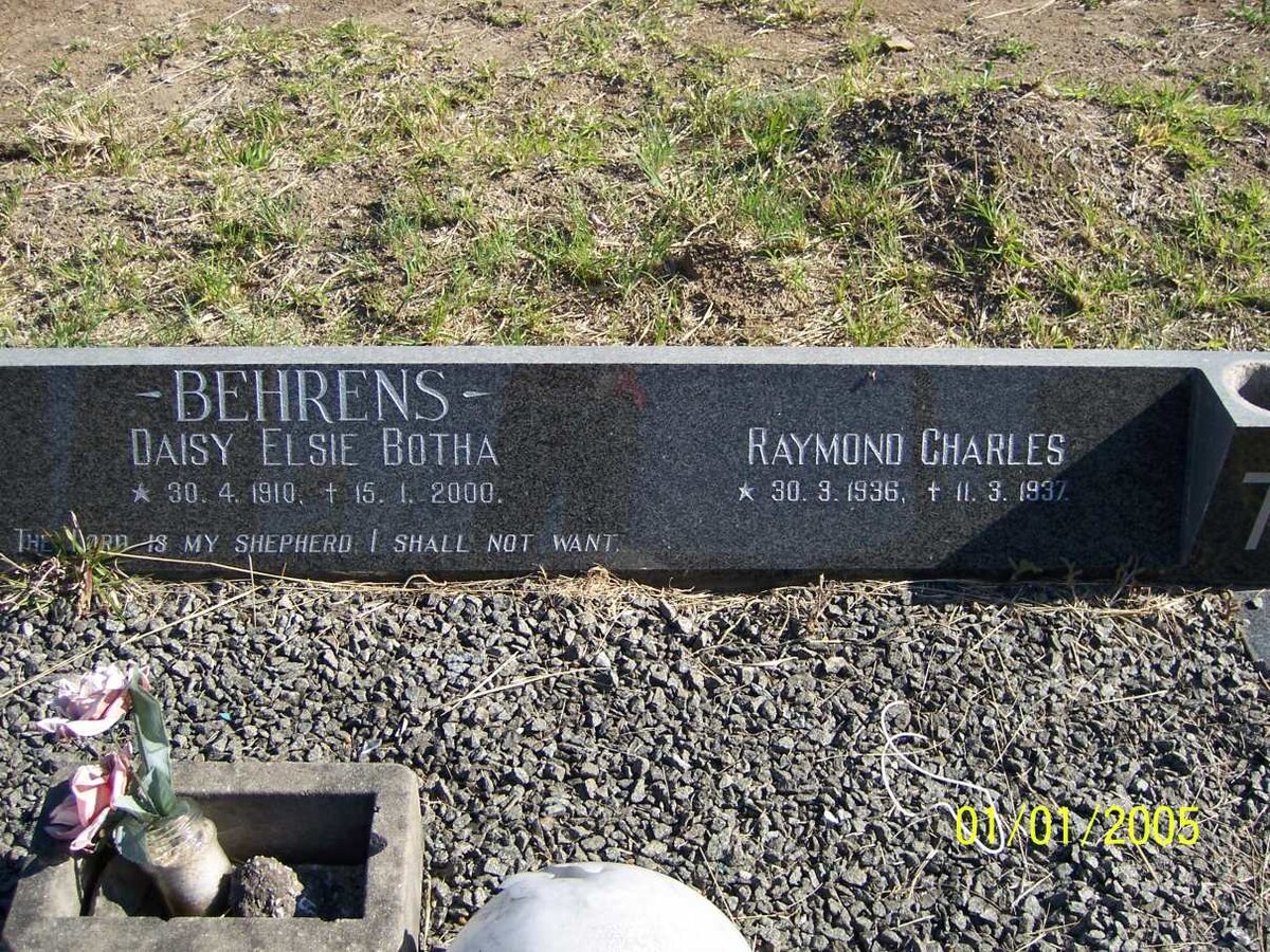 BEHRENS Raymond Charles 1936-1937