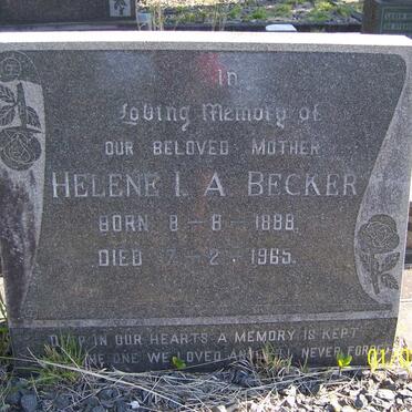 BECKER Helene I.A. 1888-1965