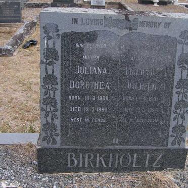 BIRKHOLTZ Philippus Wilhelm 1901-1954 &amp; Juliana Dorothea 1909-1990