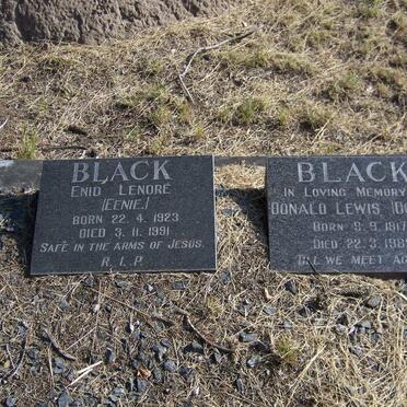 BLACK Donald Lewis 1917-1989 &amp; Enid Lenore 1923-1991