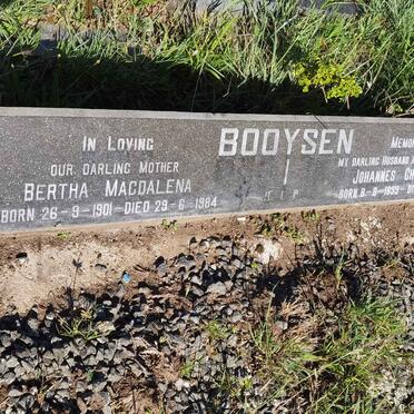BOOYSEN Johannes Christoffel 1899-1968 & Bertha Magdalena 1901-1984