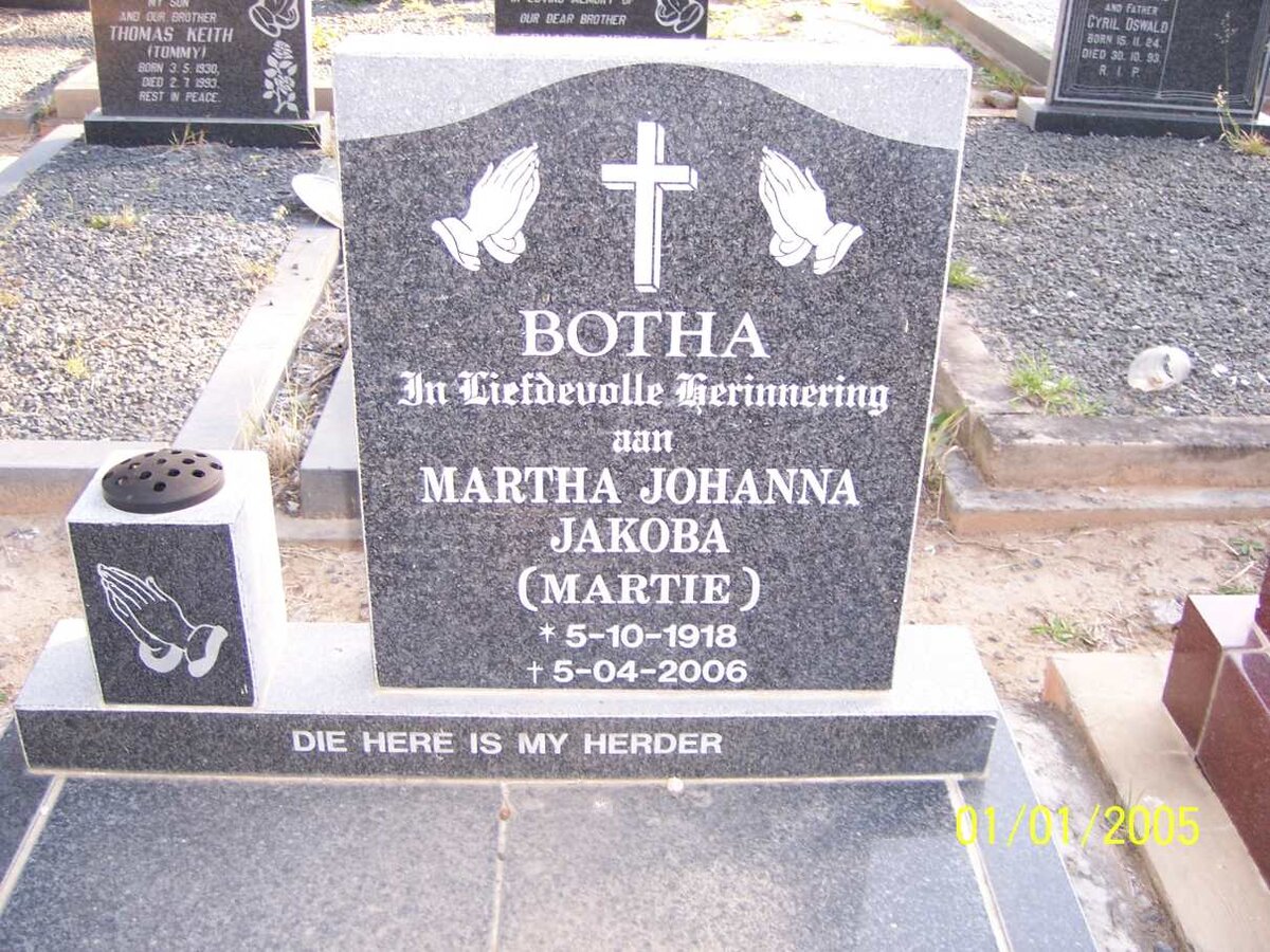 BOTHA Martha Johanna Jacoba 1918-2006