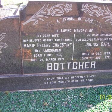 BOTTCHER Julius Carl 1899-1976 &amp; Marie Helene Ernestine KARSHAGEN 1901-1981