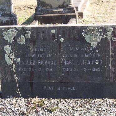 BROOKS Charles Richard -1941 &amp; Mary Elizabeth -1969