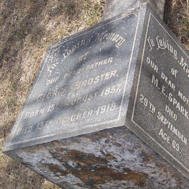 BROSTER George 1837-1918 &amp; SPARKS M.E. -1915