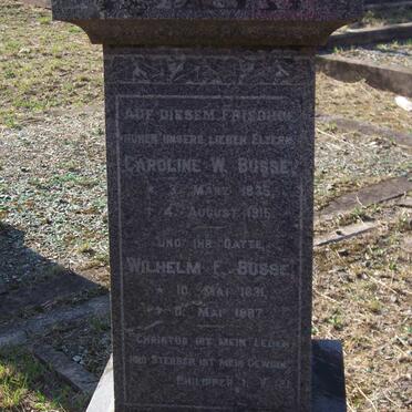 BUSSE Wilhelm F. 1831-1887 &amp; Caroline W. 1835-1915