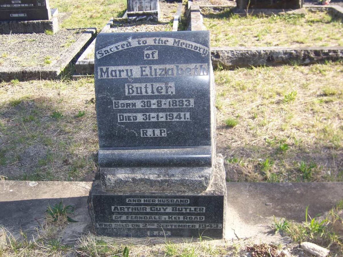 BUTLER Arthur Guy -1943 &amp; Mary Elizabeth 1883-1941