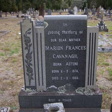 CAVANAGH Marion Frances nee ACTON 1874-1966