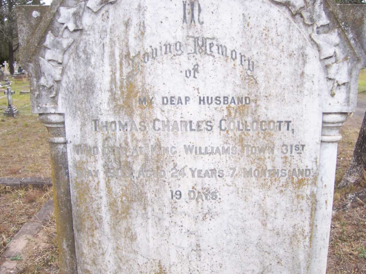 COLLOCOTT Thomas Charles -1903 