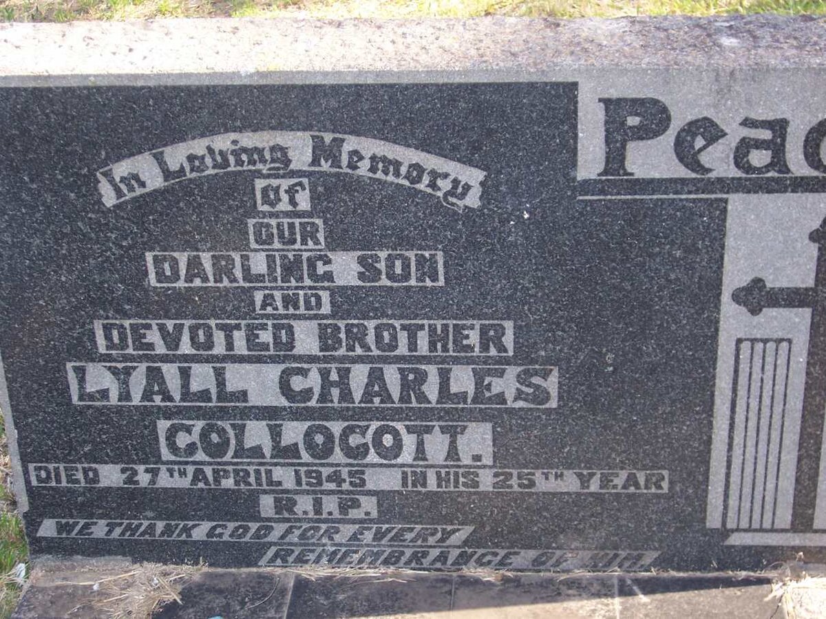 COLLOCOTT Lyall Charles ?-1945
