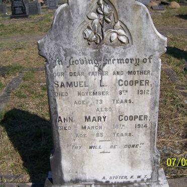 COOPER Samuel L. -1912 &amp; Ann Mary -1914