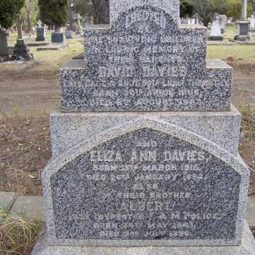 DAVIES David 1805-1883 &amp; Eliza Ann 1815-1890 :: DAVIES Albert 1841-1856