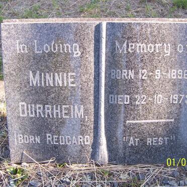 DURRHEIM Minnie nee REDGARD 1896-1973