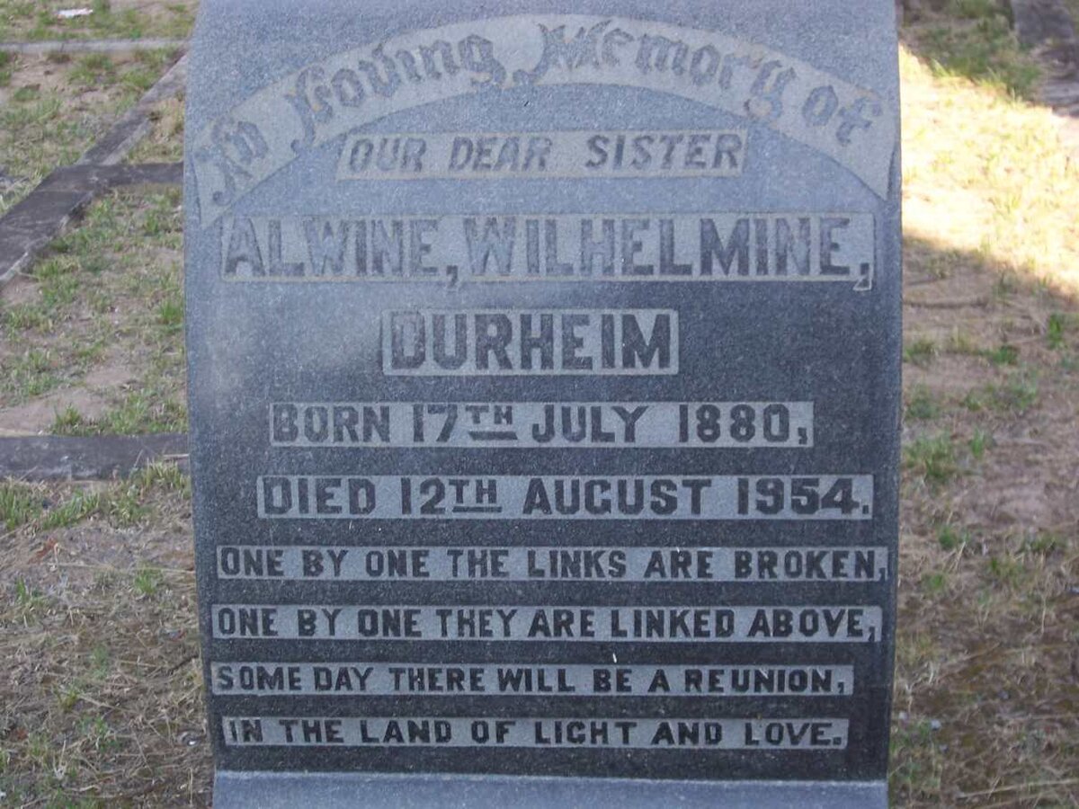 DURHEIM Alwine Wilhelmine 1880-1954