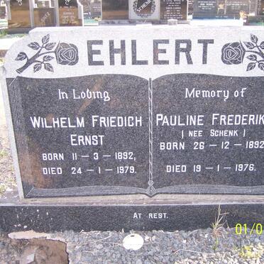 EHLERT Wilhelm Friedrich Ernst 1892-1979 &amp; Pauline Frederike SCHENK 1892-1976