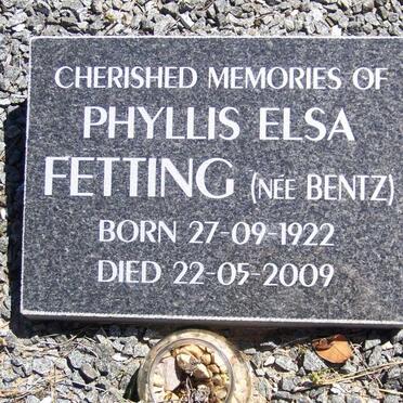 FETTING Phyllis Elsa nee BENTZ 1922-2009