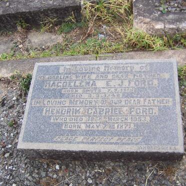 FORD Hendrik Gabriel 1871-1953 &amp; Magdalena E. J. SMUTS 1865-194?