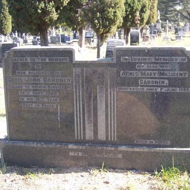 GARDNER Cecil John -1947 :: GARDNER Agnes Mary Millicent -1955