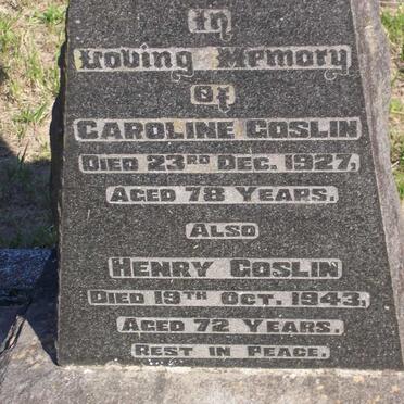 GOSLIN Henry -1943 :: GOSLIN Caroline -1927
