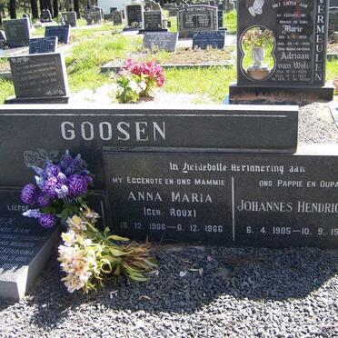 GOOSEN Johannes Henrickus 1905-1984 &amp; Anna Maria ROUX 1906-1966 :: ROUX David 1874-1972 & Maria Catharina HURTER 1881-1958