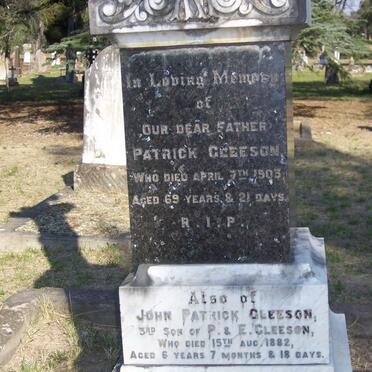 GLEESON Patrick -1903 :: GLEESON John Patrick 1882