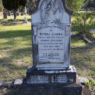 HARTSLIEF Andries J. 1874-1943 &amp; Emma Louisa -1921